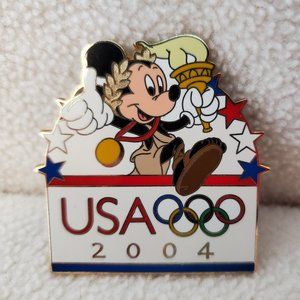Mickey Mouse with Torch USA 2004 Olympic Logo Disney Pin